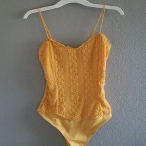 Yellow lace bodysuit